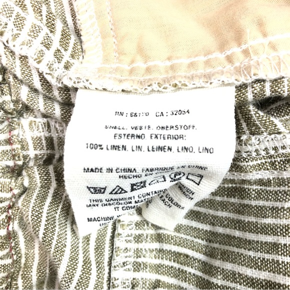 Anthropologie 100% Linen Loose Fit Striped Pants Women’s Size Medium - Picture 7 of 7